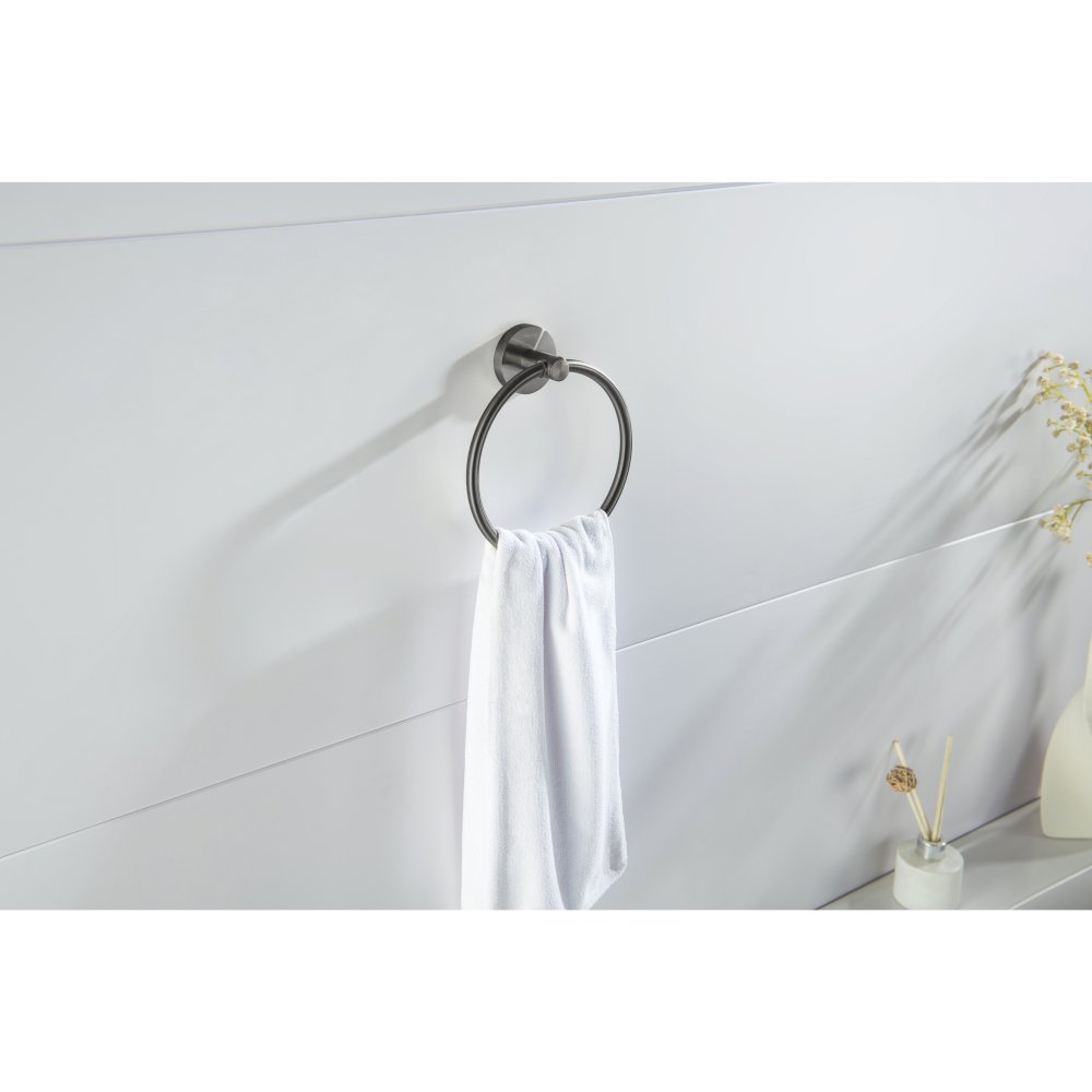 Полотенцедержатель кольцо Aquanet Европа оружейная сталь AQ4112BGM