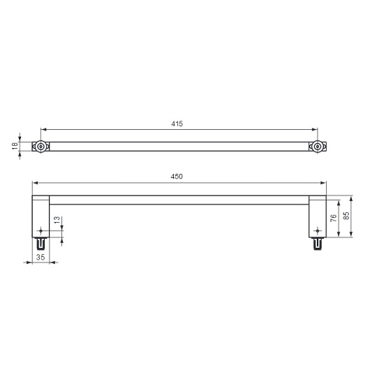 Полотенцедержатель боковой Ideal Standard Connect 45 см E6981AA