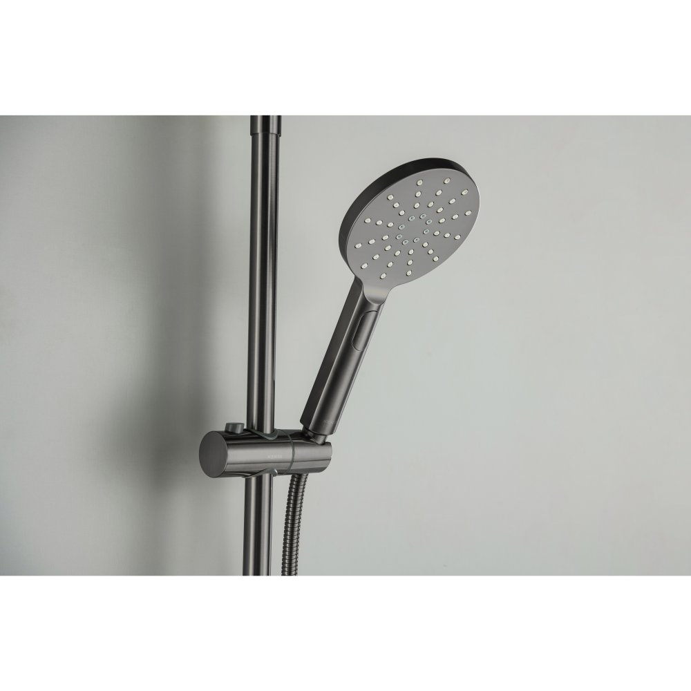 Душевая система с термостатом Aquatek Европа 220 мм оружейная сталь AQ2343BGM