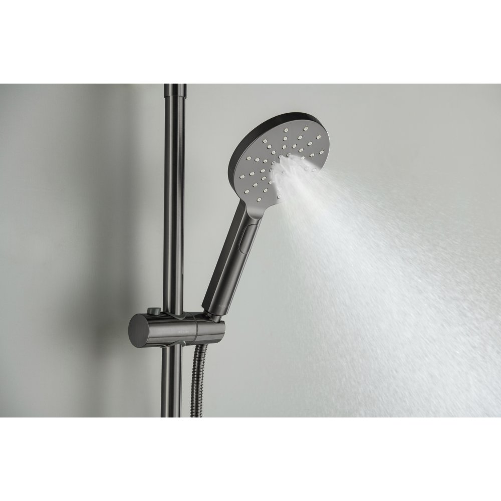 Душевая система с термостатом Aquatek Европа 220 мм оружейная сталь AQ2343BGM