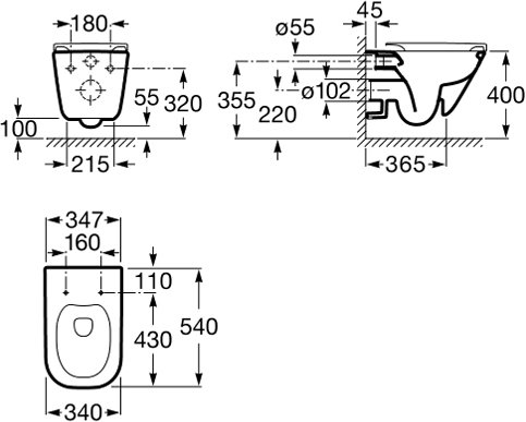 Унитаз подвесной безободковый Roca The Gap Rimless 34647L000