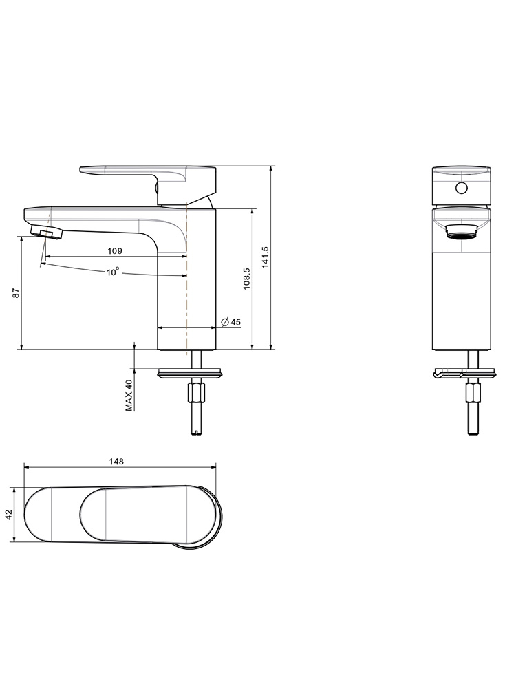 Набор смесителей 3 в 1 Aquanet Ника AQ1810MB/AQ1860MB/AQ2017MB AQ1831MB