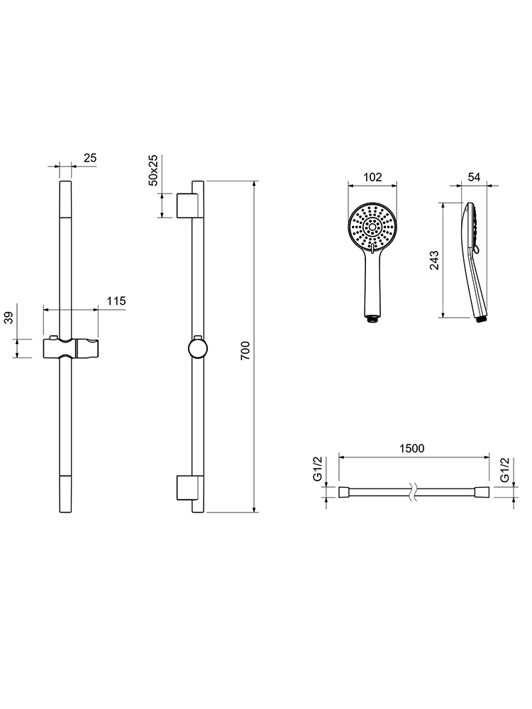 Набор смесителей 3 в 1 Aquanet Ника AQ1810MB/AQ1860MB/AQ2017MB AQ1831MB