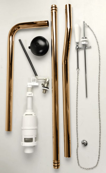 Комплект унитаза Kerasan Classic приставной с высоким бачком бронза сиденье орех 871111/878011/BOBR/MS87NC