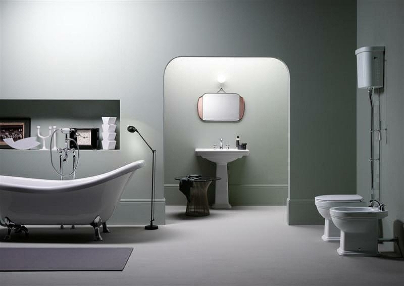 Комплект унитаза Kerasan Classic приставной с высоким бачком бронза сиденье орех 871111/878011/BOBR/MS87NC