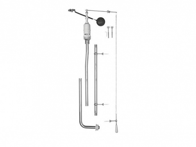 Комплект унитаза Kerasan Classic приставной с высоким бачком хром сиденье орех 871111/878011/BOCR/MS87NC