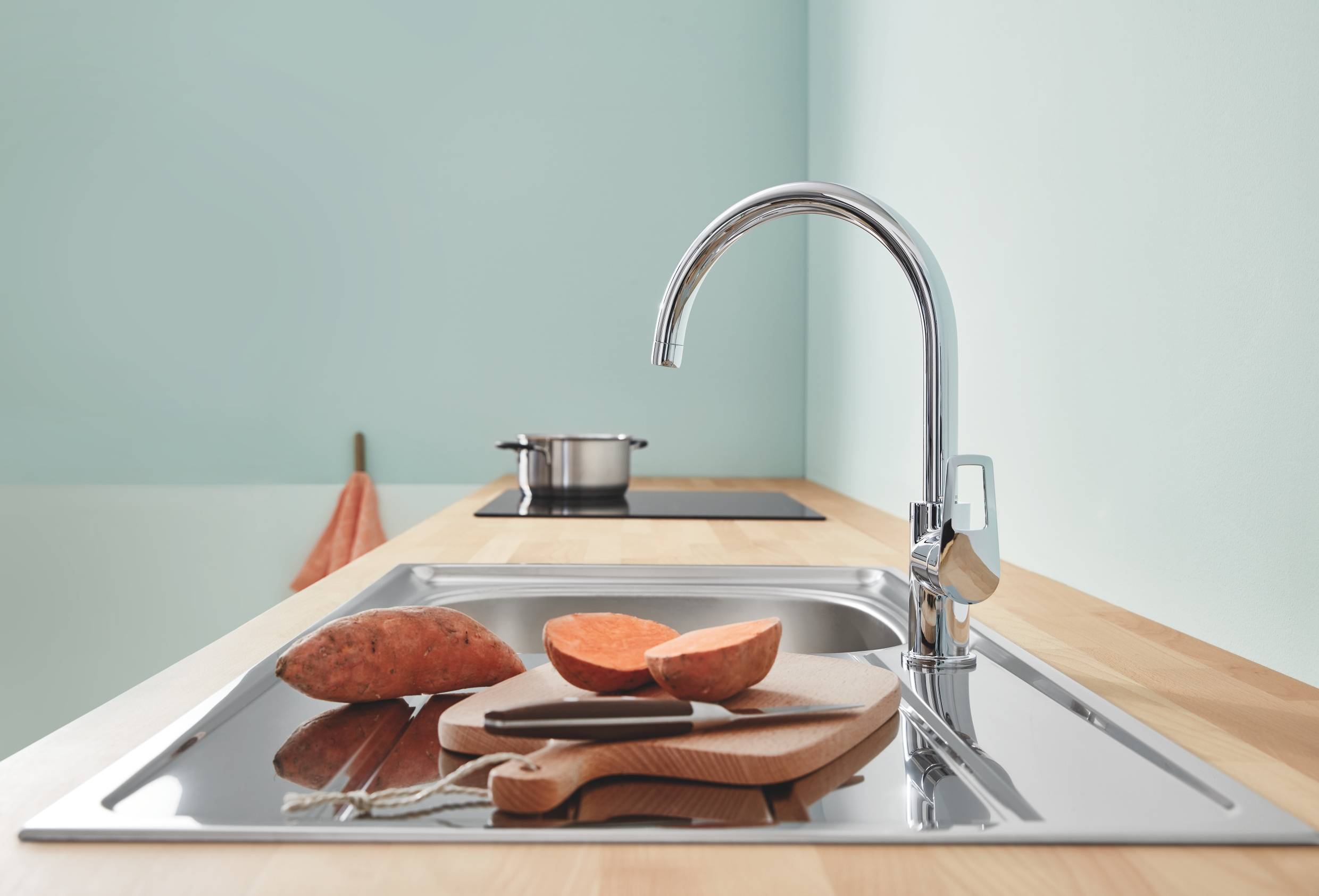 Смеситель для кухни GROHE BauLoop высокий C-излив хром 31232001