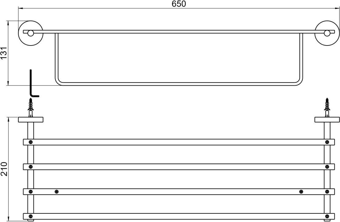 Полка для полотенец Aquanet БЕТТА матовый черный AQ4615MB