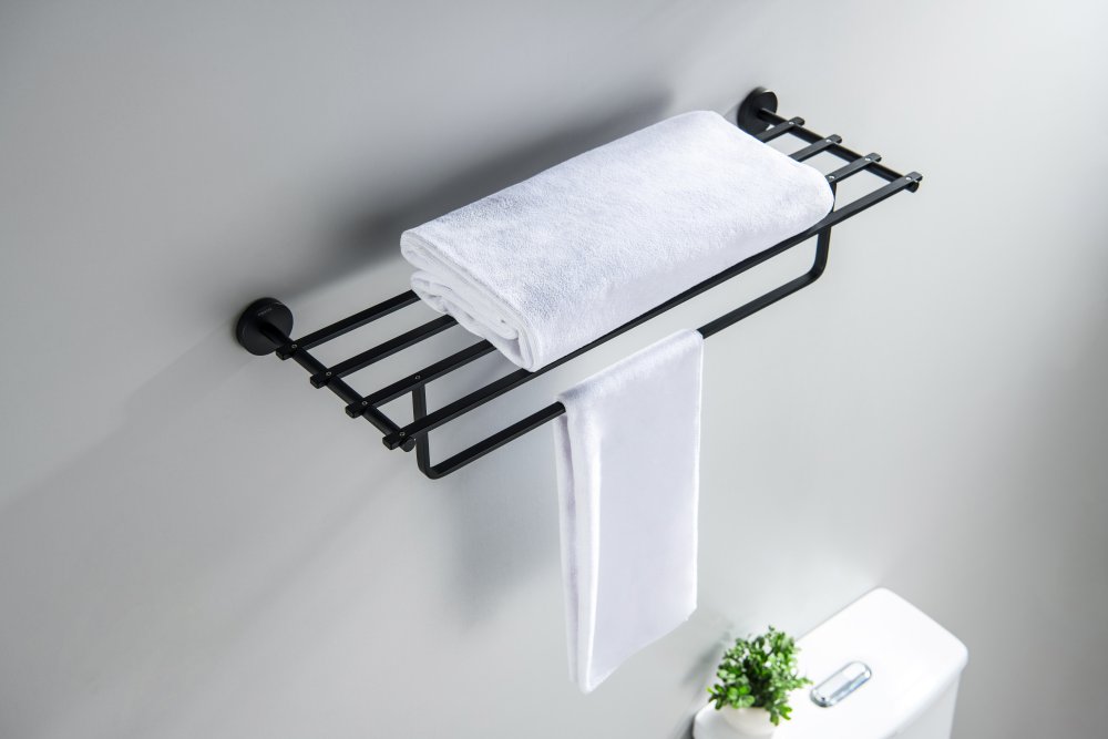 Полка для полотенец Aquanet БЕТТА матовый черный AQ4615MB