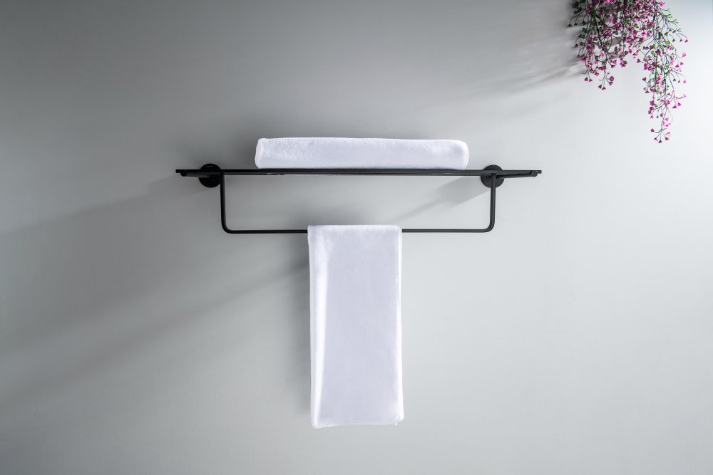 Полка для полотенец Aquanet БЕТТА матовый черный AQ4615MB