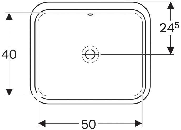 Раковина под столешницу Geberit VariForm прямоугольная 50х40 см с переливом 500.764.01.2