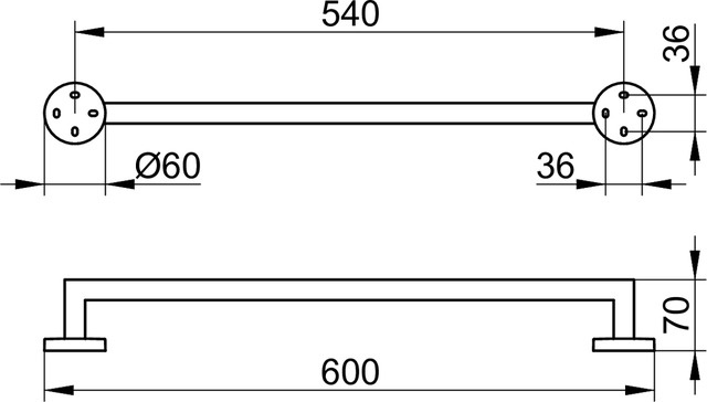 Полотенцедержатель KEUCO EDITION 90 600 мм хром 19001010600