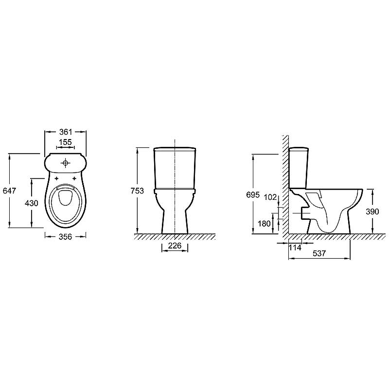 Унитаз-компакт Jacob Delafon Louis с бачком и тонким сиденьем E28062RU-00