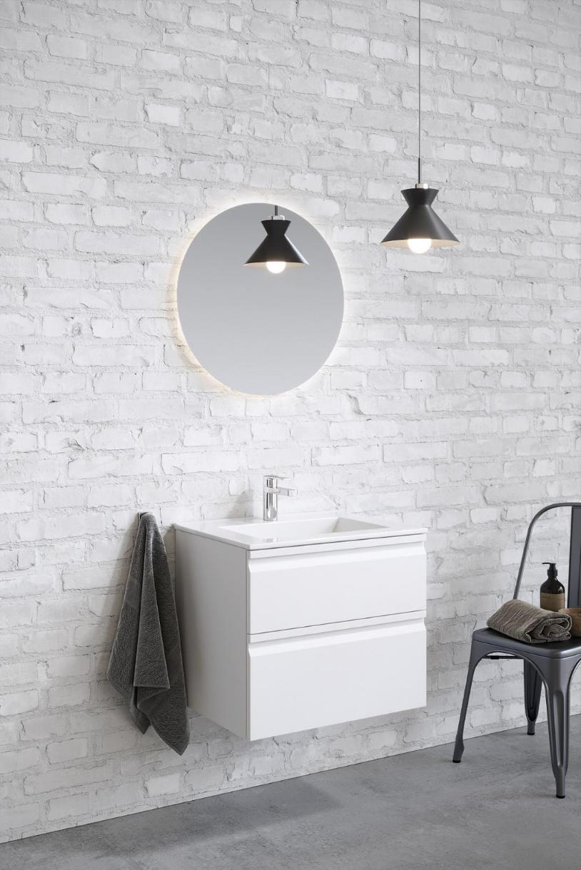 Комплект мебели для ванной AQUATON ВЕГА 60 с раковиной AQ0460-00 белый матовый AQ77060-MW