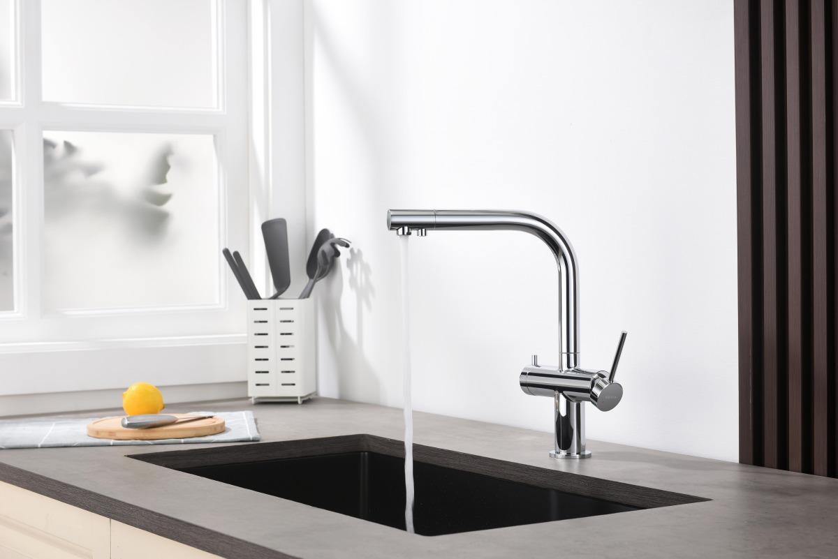 Смеситель для кухни Aquanet Европа под фильтр хром AQ1385CR