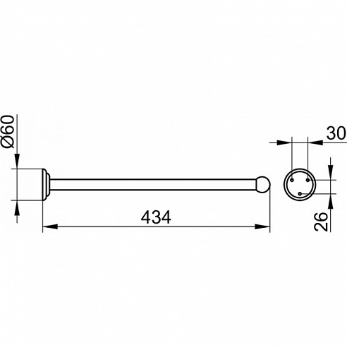 Полотенцедержатель Keuco Astor 434 мм хром 02117010000