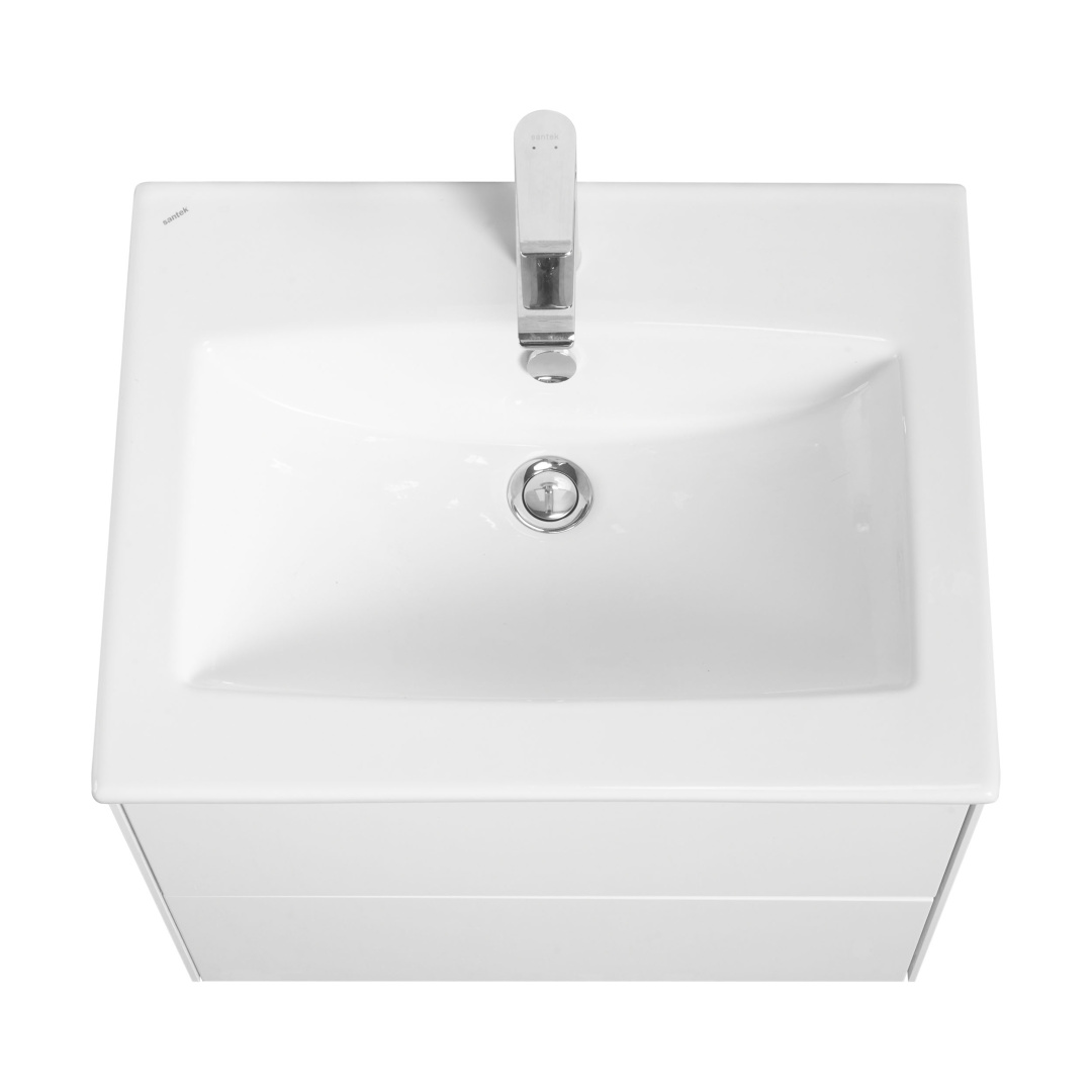 Комплект мебели для ванной Aquaton Сохо 60 Белый глянец с раковиной Элина 60 1A2580K2AJ010