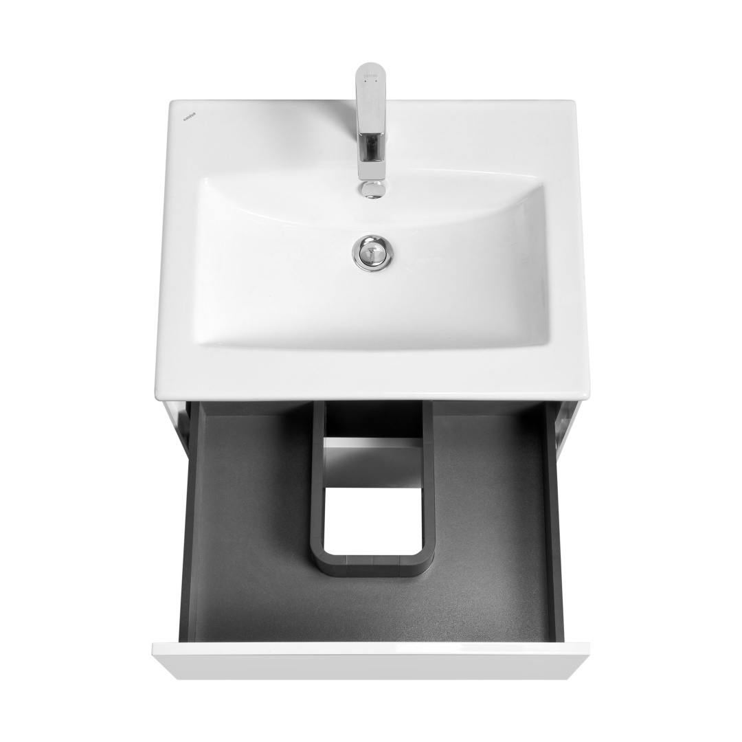 Комплект мебели для ванной Aquaton Сохо 60 Белый глянец с раковиной Элина 60 1A2580K2AJ010