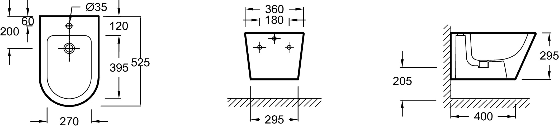Биде подвесное Jacob Delafon Rodin белый EMJ0002-00
