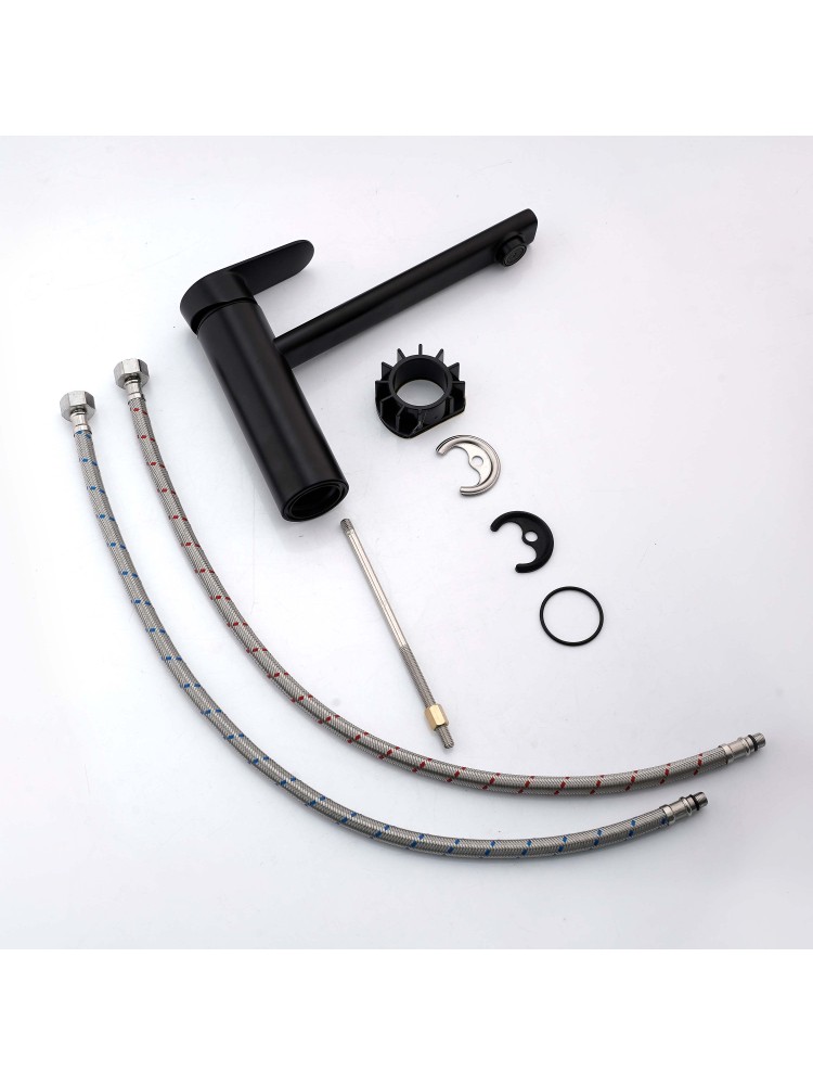 Смеситель для кухни Aquanet Ника матовый черный AQ1880MB