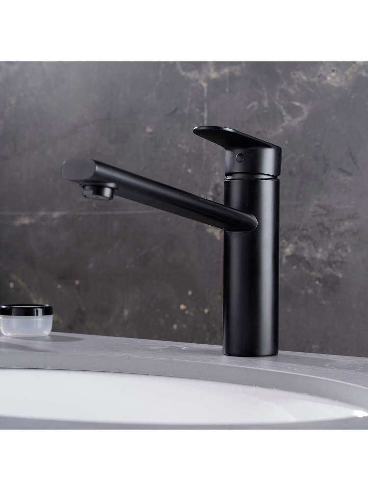 Смеситель для кухни Aquanet Ника матовый черный AQ1880MB