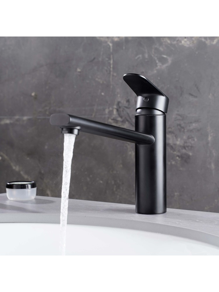 Смеситель для кухни Aquanet Ника матовый черный AQ1880MB