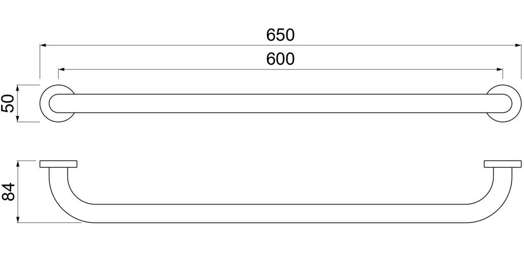 Поручень Aquatek 650 мм матовый черный AQ4996MB