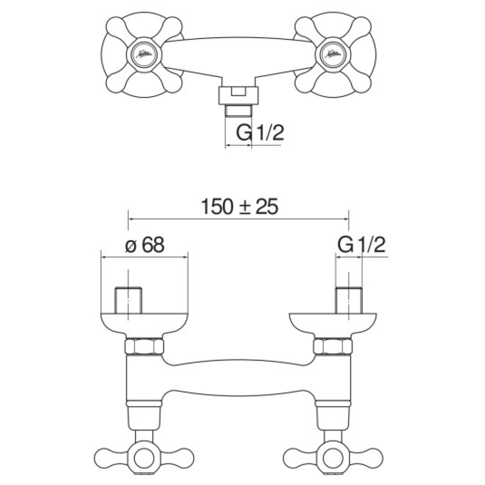 Смеситель для душа Boheme Grazia бронза GRC5003/1BR