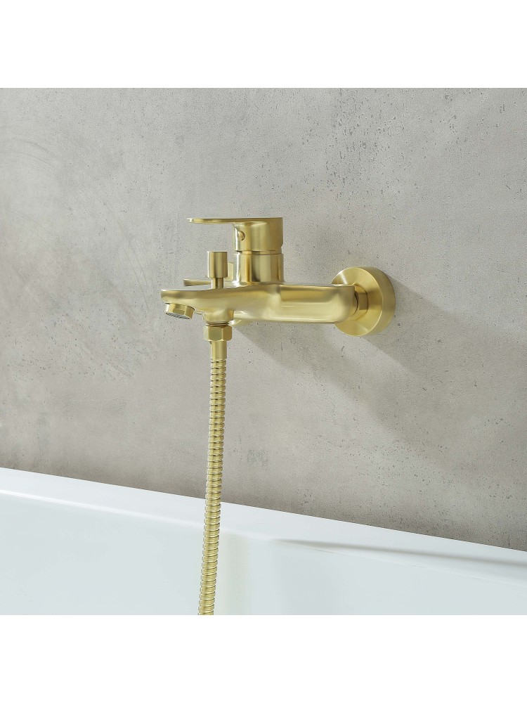 Смеситель для ванны Aquanet Ника шлифованное золото AQ1840BG