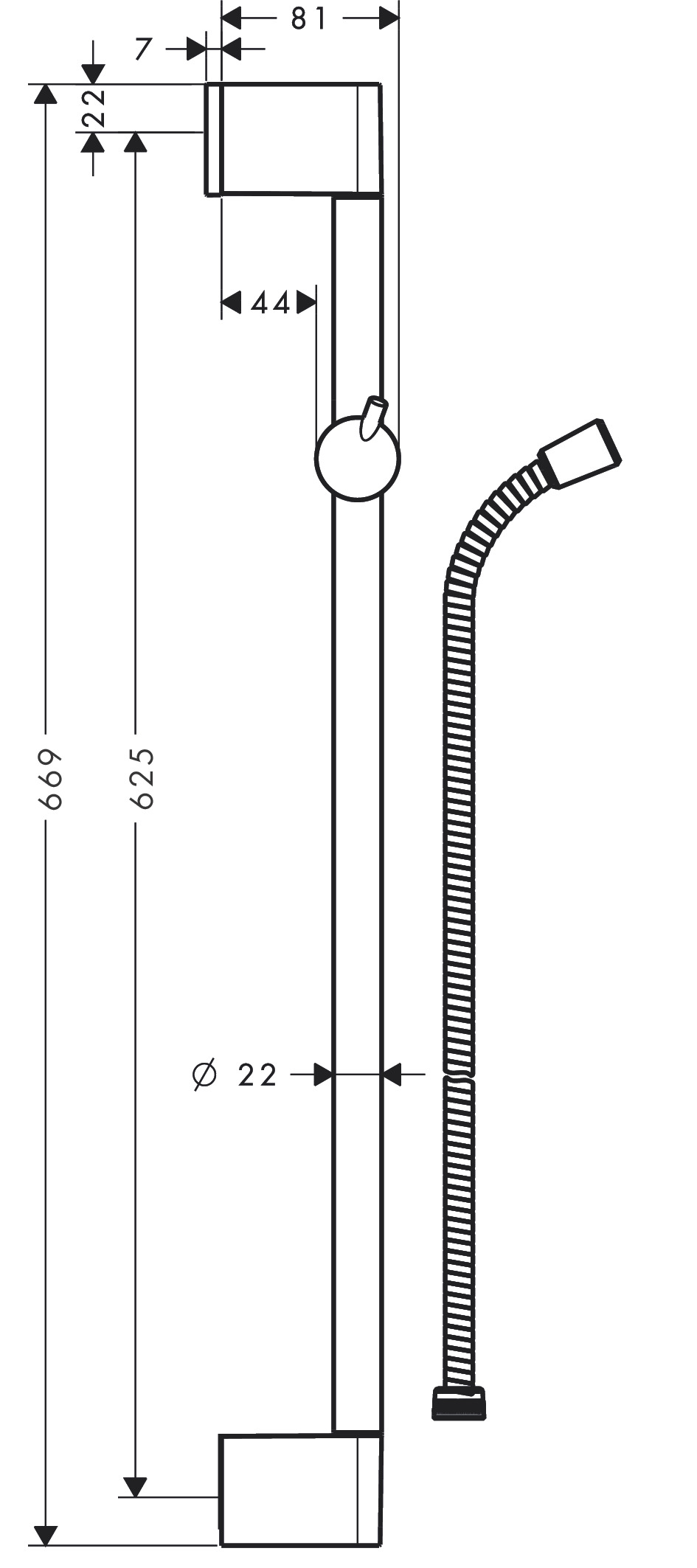 Штанга для душа Hansgrohe UnicaC 90 см хром 27615000