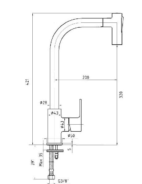 Смеситель для кухни E.C.A. Nita 102118127EX