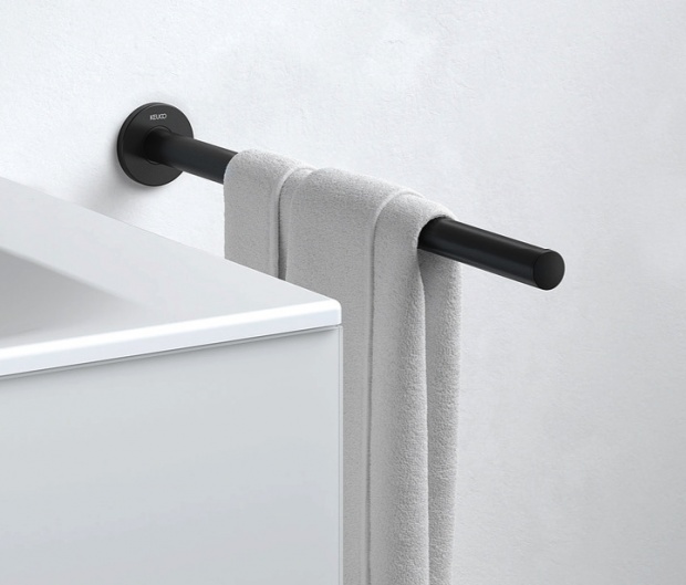 Полотенцедержатель KEUCO PLAN одинарный неповоротный 449 мм черный матовый 14920370000