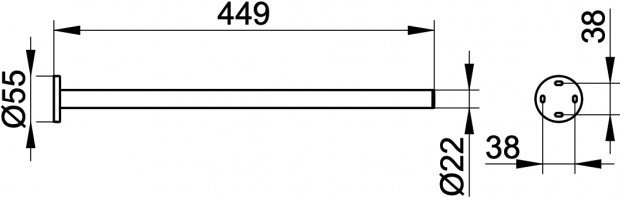 Полотенцедержатель KEUCO PLAN одинарный неповоротный 449 мм черный матовый 14920370000