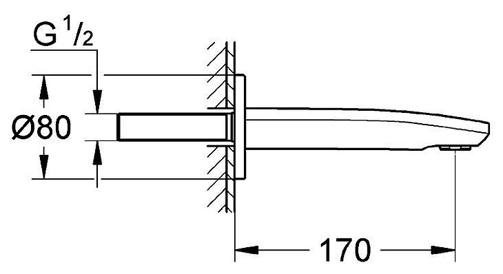 Излив для ванны GROHE Eurostyle Cosmopolitan хром 13276002