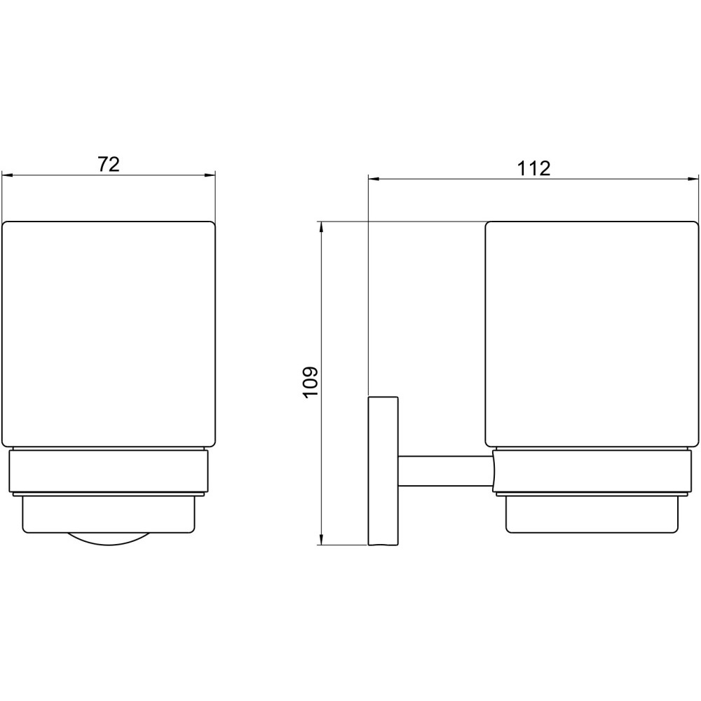 Стакан с держателем Aquatek БЕТТА оружейная сталь AQ4604BGM