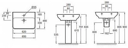 Раковина Jacob Delafon Struktura 65х48 см EGC112-00
