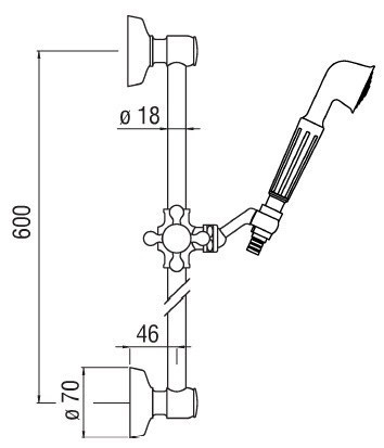 Душевой гарнитур Rossinka AD140/10BR 60 см 1 режим бронза AD140/10BR