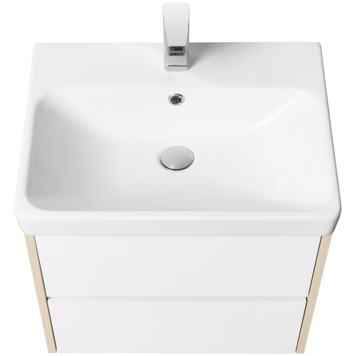 Тумба-умывальник с раковиной Aquaton Сканди 70 Белый / Дуб Верона 1A2518K0SDB20