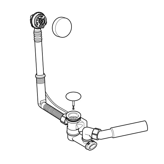 Слив-перелив Geberit d52 длина 26 см с декоративным комплектом глянцевый хром 150.520.21.6