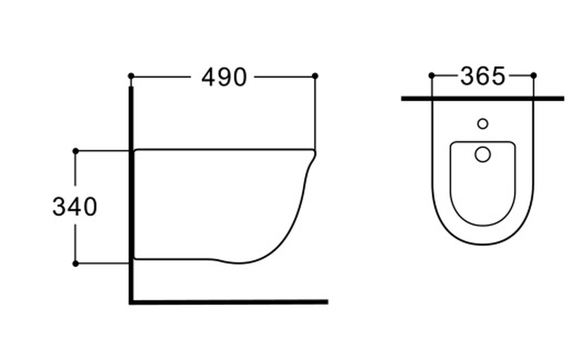Биде подвесное Aquanet Классик 490x365x340 мм AQ1161-00