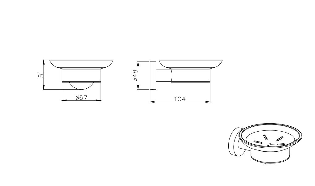 Мыльница Aquanet ВЕГА матовый черный AQ4003MB