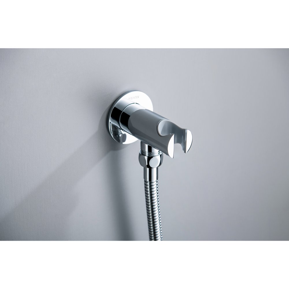 Шланговое подсоединение с держателем Aquatek хром AQ2460CR