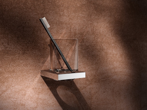 Держатель стакана со стаканом KEUCO EDITION 90 Square хрусталь хром 19150019000