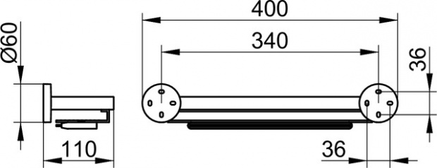 Полочка для душа KEUCO EDITION 90 со стеклоочистителем на магните 19059010000