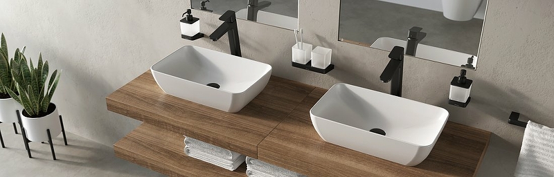 Держатель с двумя стаканами Ravak 10° TD 220.20 черный X07P558