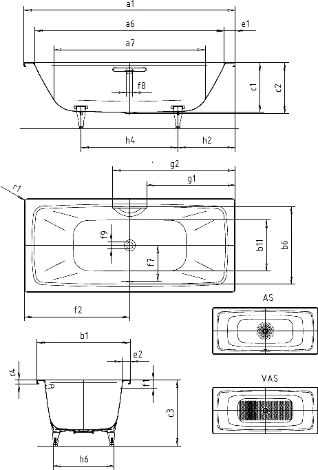 Ванна стальная KALDEWEI Cayono Duo Мод. 724 170х75 см Perl-Effekt белая 272400013001