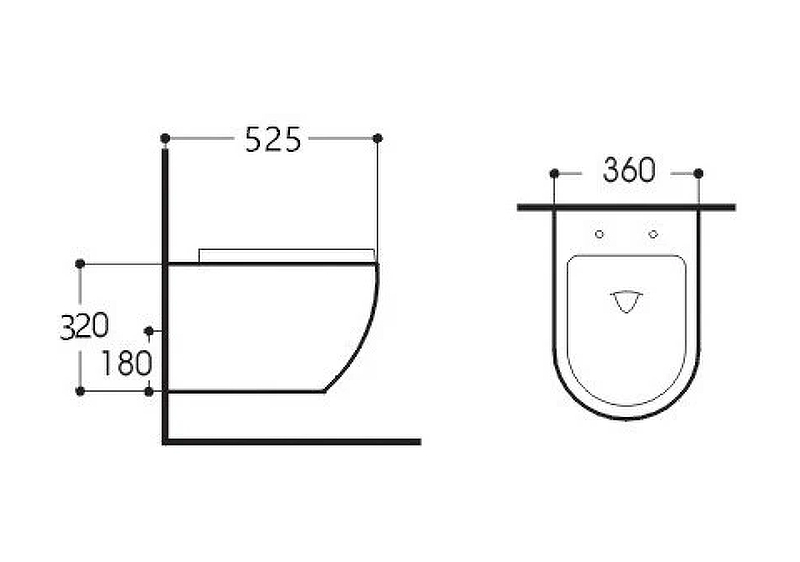 Унитаз подвесной безободковый Aquatek Европа 525х360х320 мм с сиденьем микролифт матовый белый AQ1901-MW