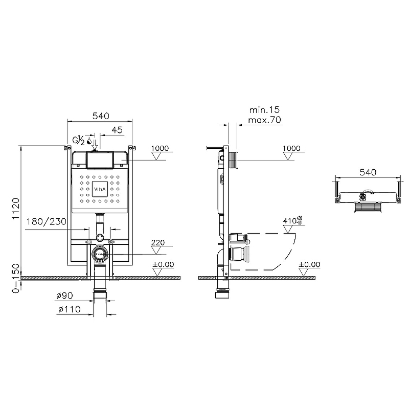 Инсталляция для унитаза VitrA V-Fix Core 8 см 738-5800-01