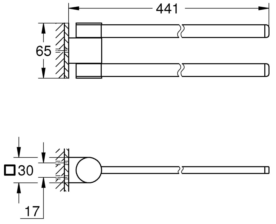 Полотенцедержатель GROHE Selection поворотный фантомный черный 41219KF0