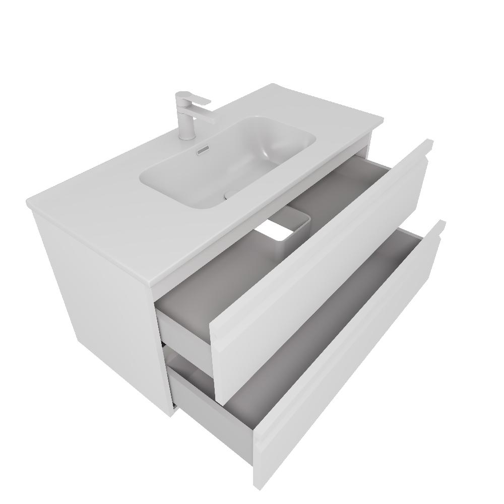 Комплект мебели для ванной AQUATON ВЕГА 100 с раковиной AQ4100-00 белый матовый AQ77100-MW